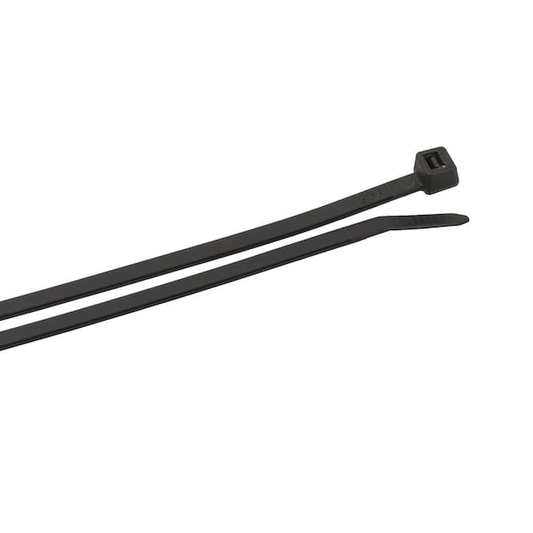 Forney Cable Tie, 14-1/2 in L, 4 in Max Bundle Dia., Black, Nylon 6/6, 50 lb Strength, 100 PK 62042 - main